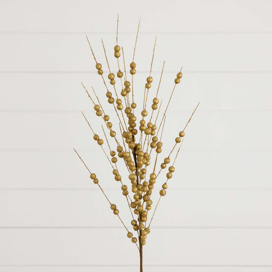 36" Artificial Gold Berry Stem - Set of 3 - Tampa Home & Garden Store