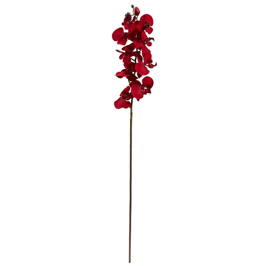 Nearly Natural 36in red Christmas Phalaenopsis orchid artificial stem with clustered blooms on Tampa Home & Garden Store