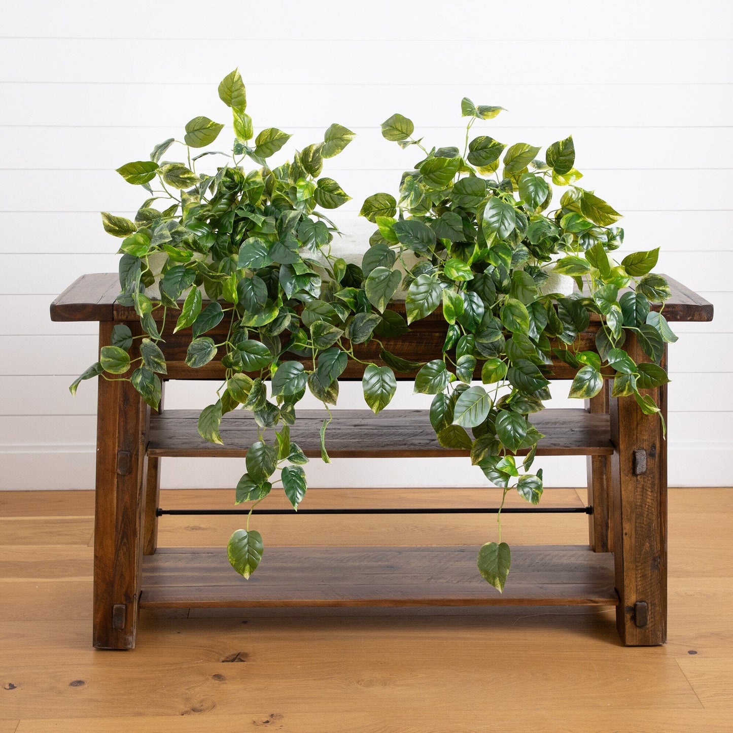 Planta Colgante Artificial de Pothos Resistente a los Rayos UV de 91 cm (Interior/Exterior) - Juego de 2