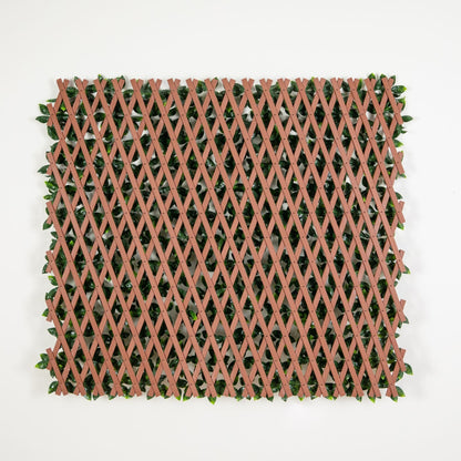 Gardenia privacy fence screen 36x72 UV resistant expandable pink lattice with green leaves on Tampa Home & Garden Store