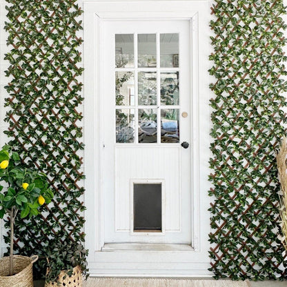 36x72 UV resistant artificial gardenia expandable privacy fence screen Nearly Natural flanks door on Tampa Home & Garden Store