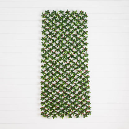 Privacy fence panel 36x72 Nearly Natural gardenia with UV resistant leaves on brown lattice on Tampa Home & Garden Store