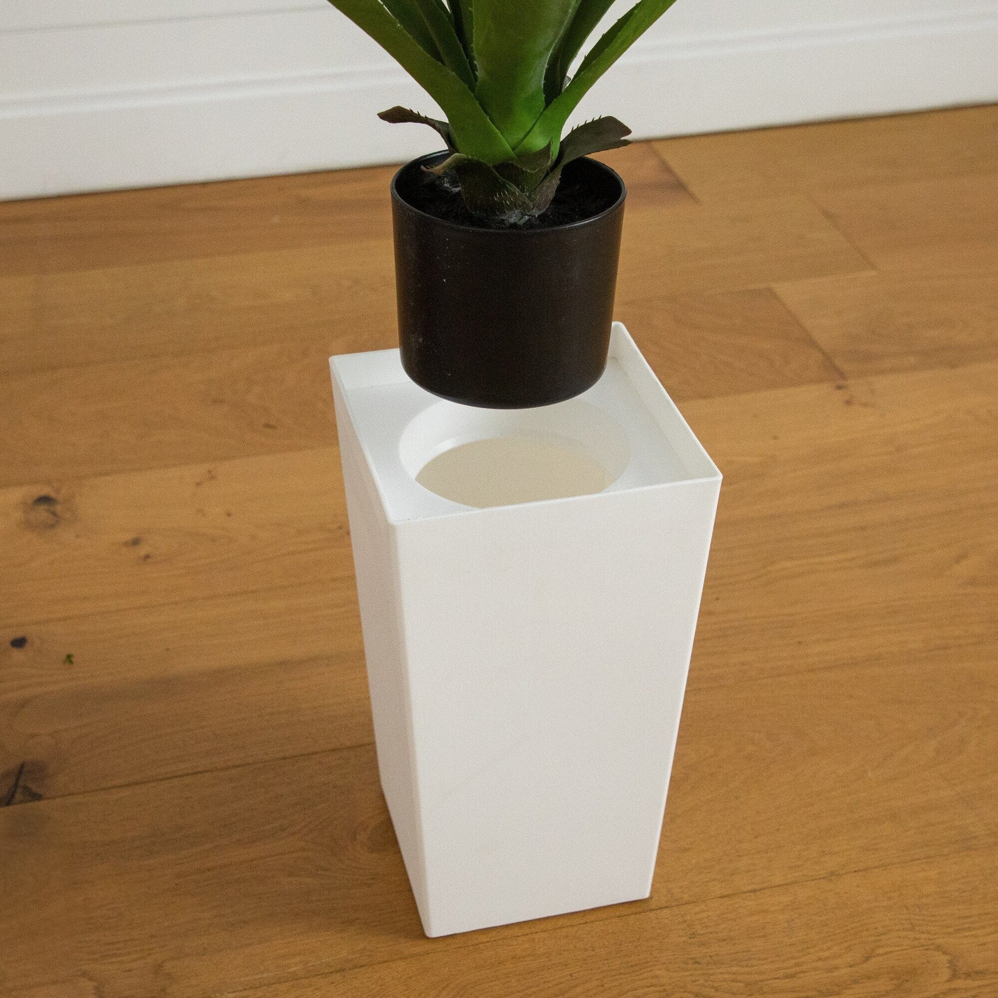 Artificial agave plant in a white tower planter, UV resistant, Nearly Natural on Tampa Home & Garden Store