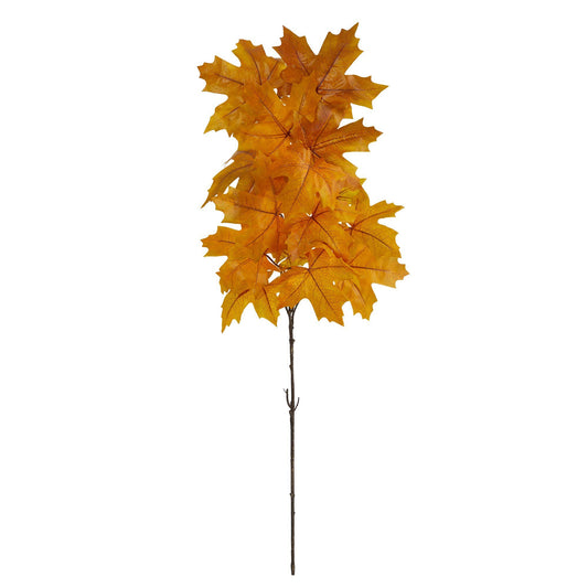 Nearly Natural 38in Autumn Maple Leaf artificial stem with 6 orange leaves on Tampa Home & Garden Store
