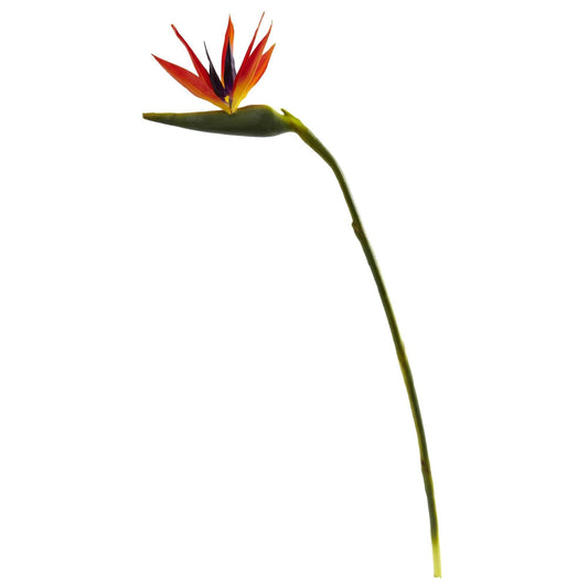 Bird of Paradise artificial stem set of 4, 38in, Nearly Natural with orange yellow purple blooms on Tampa Home & Garden Store
