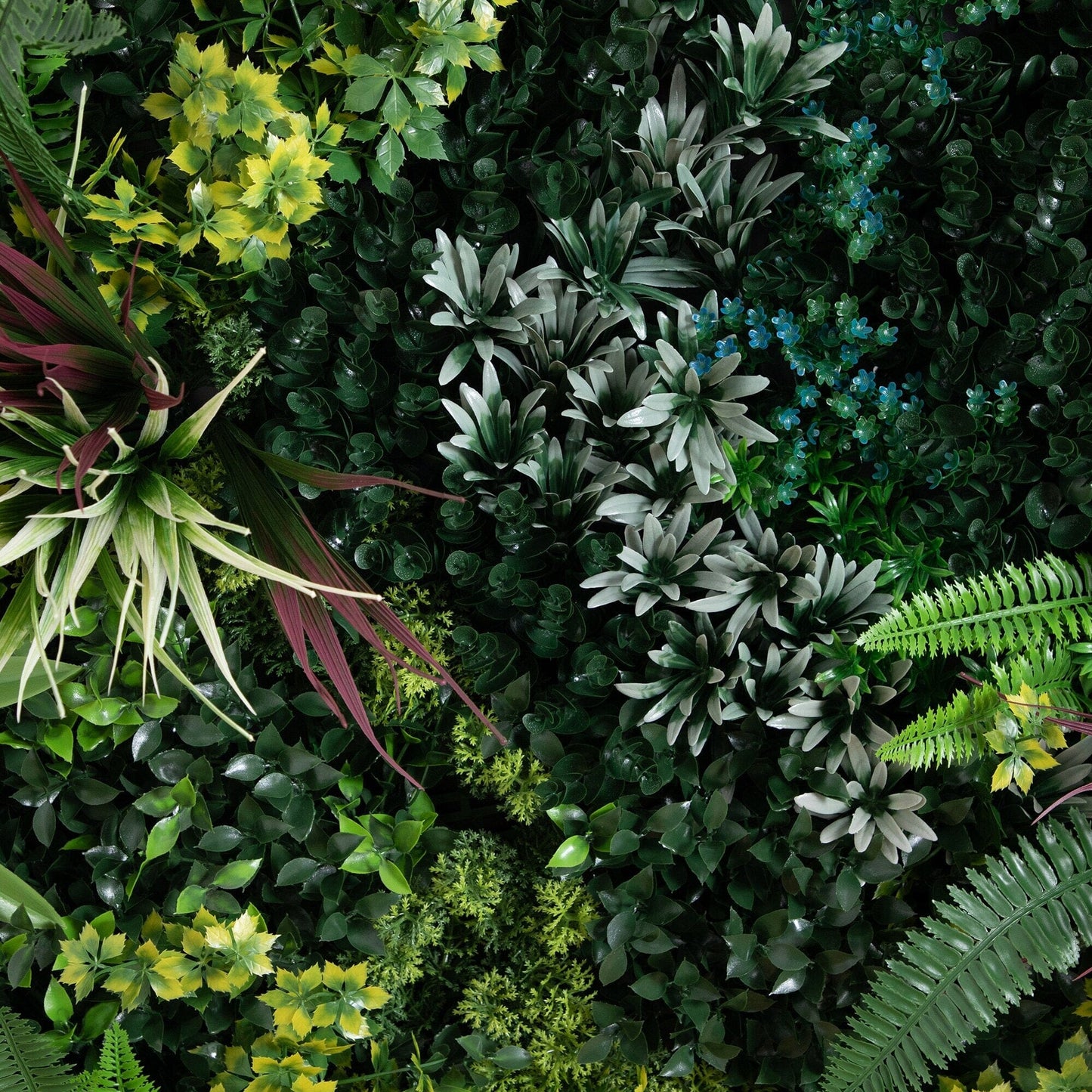 Wall Mat Nearly Natural 38in UV Resistant Virgin Islands Artificial Living Wall Art Panel in Gold Aluminum Frame lush green foliage on Tampa Home & Garden Store