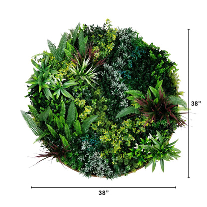 Virgin Islands 38in artificial living wall panel in gold aluminum frame with tropical flora on Tampa Home & Garden Store