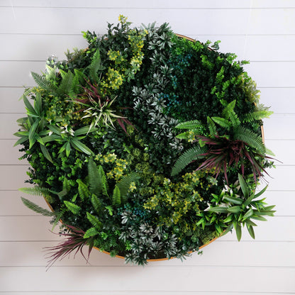 Living wall art panel 38in VirginIslands artificial flora in a gold aluminum frame Nearly Natural on Tampa Home & Garden Store