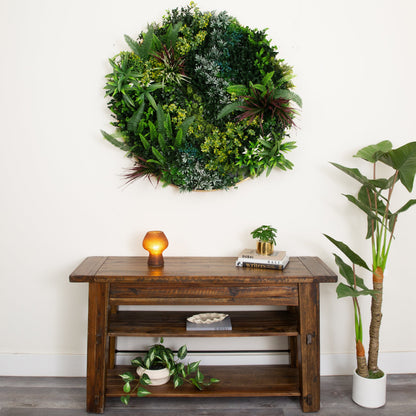 38in UV-Resistant Virgin Islands artificial living wall panel with gold aluminum frame on Tampa Home & Garden Store