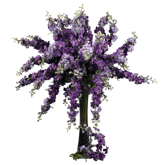 38.5in Delphinium Stem set of 12 by Nearly Natural, purple lavender artificial blooms on Tampa Home & Garden Store