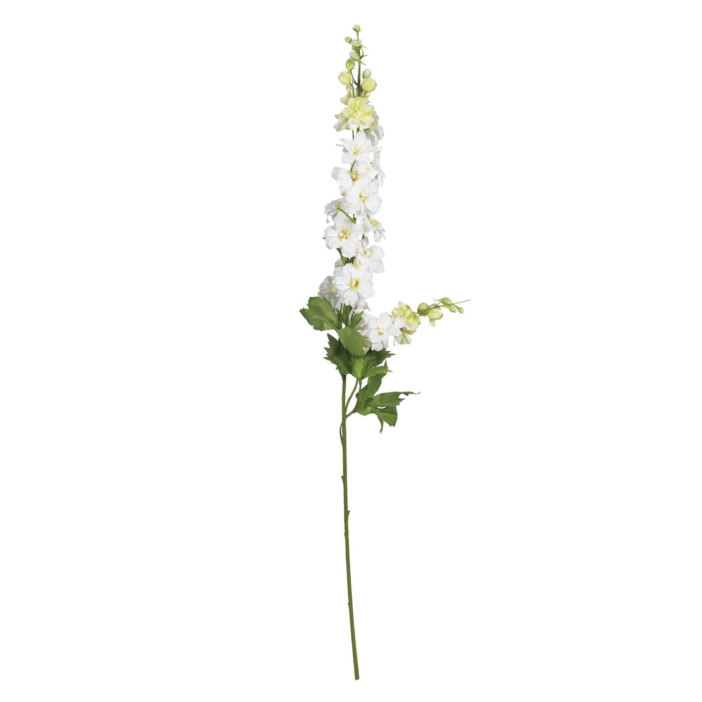 Delphinium stem set of 12, 38.5in tall, white blooms with green leaves by Nearly Natural on Tampa Home & Garden Store