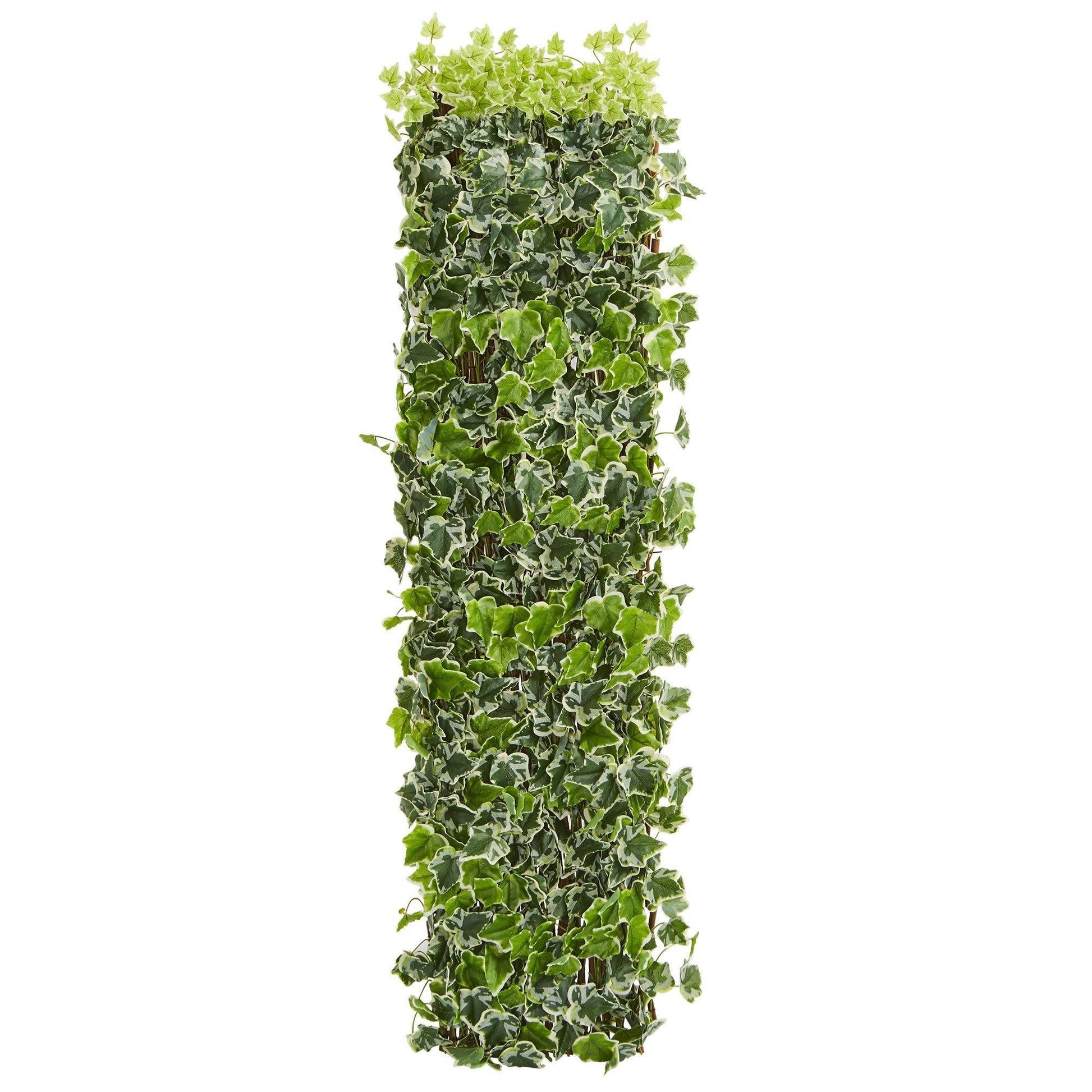 Nearly Natural 39 inch English Ivy Expandable Fence Trellis with faux variegated leaves on Tampa Home & Garden Store