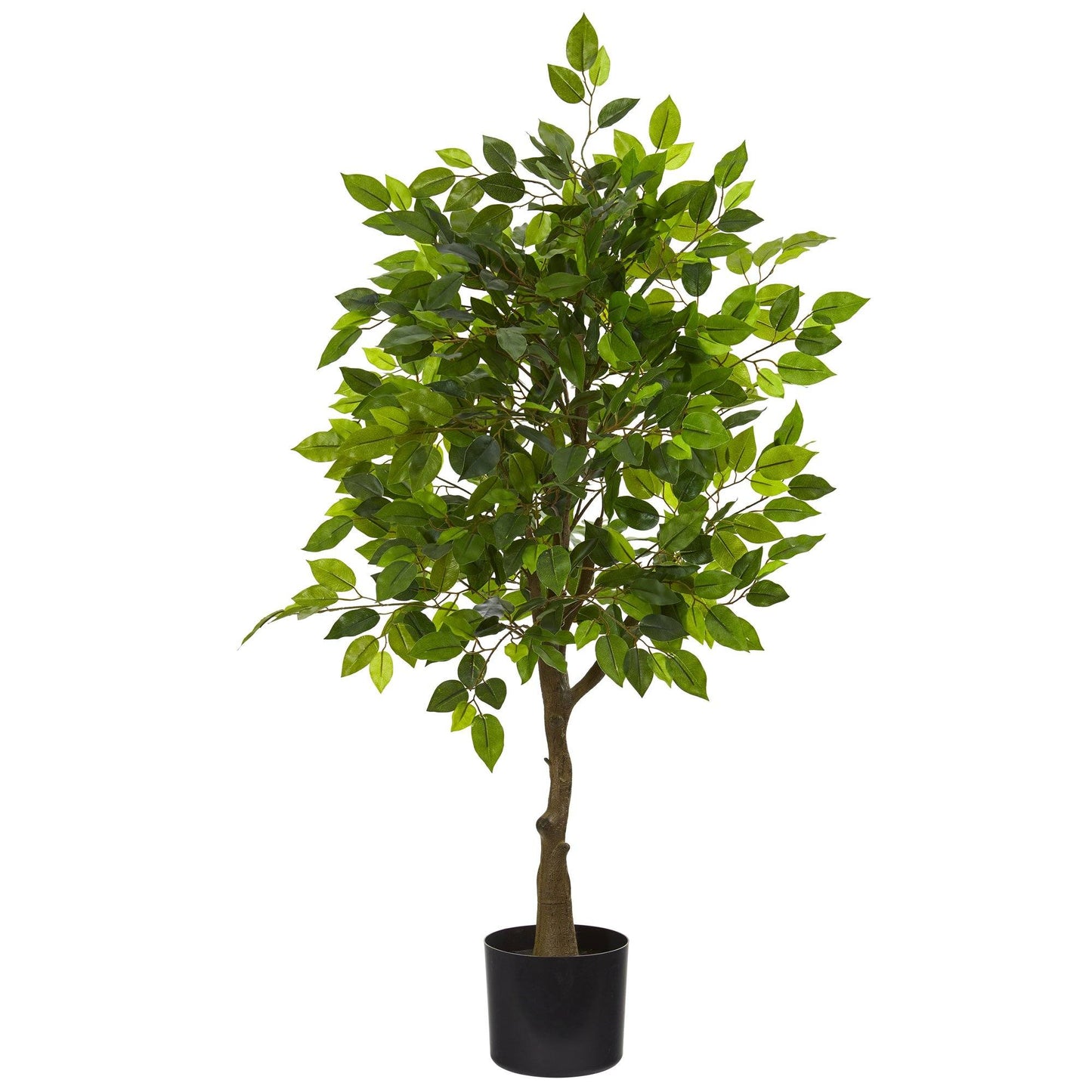 39in ficus artificial tree by Nearly Natural in black planter with dense green leaves on Tampa Home & Garden Store