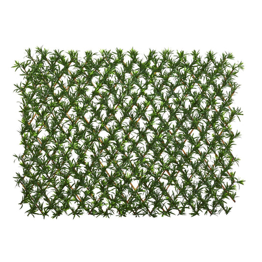 Nearly Natural 39” Podocarpus expandable trellis fence panel with dense green foliage on Tampa Home & Garden Store