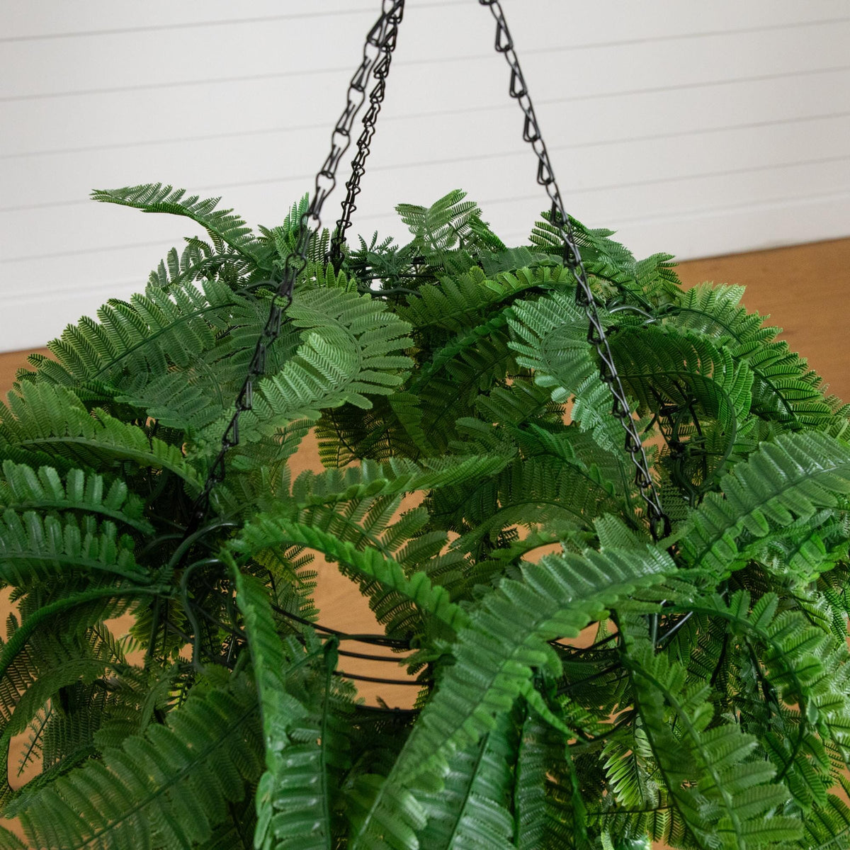 Hanging plant Nearly Natural UV resistant artificial ferns in hanging ring indoor outdoor on Tampa Home & Garden Store
