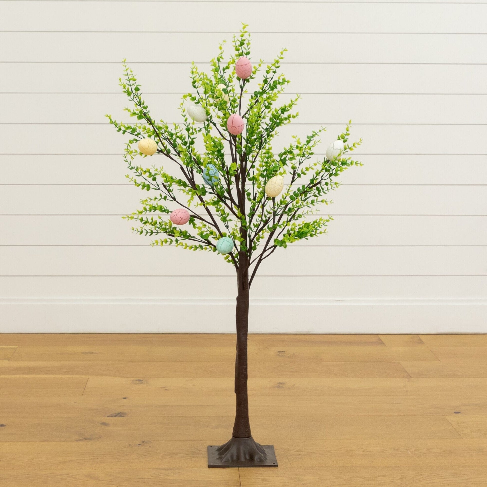 3 ft Nearly Natural pre-lit Easter egg twig tree with greens and pastel eggs, 40 warm white LEDs on Tampa Home & Garden Store