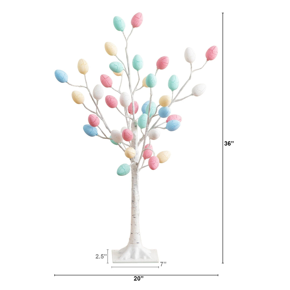 3' Pre-Lit Easter Twig Tree by Nearly Natural with 40 pastel egg-shaped LED ornaments on Tampa Home & Garden Store