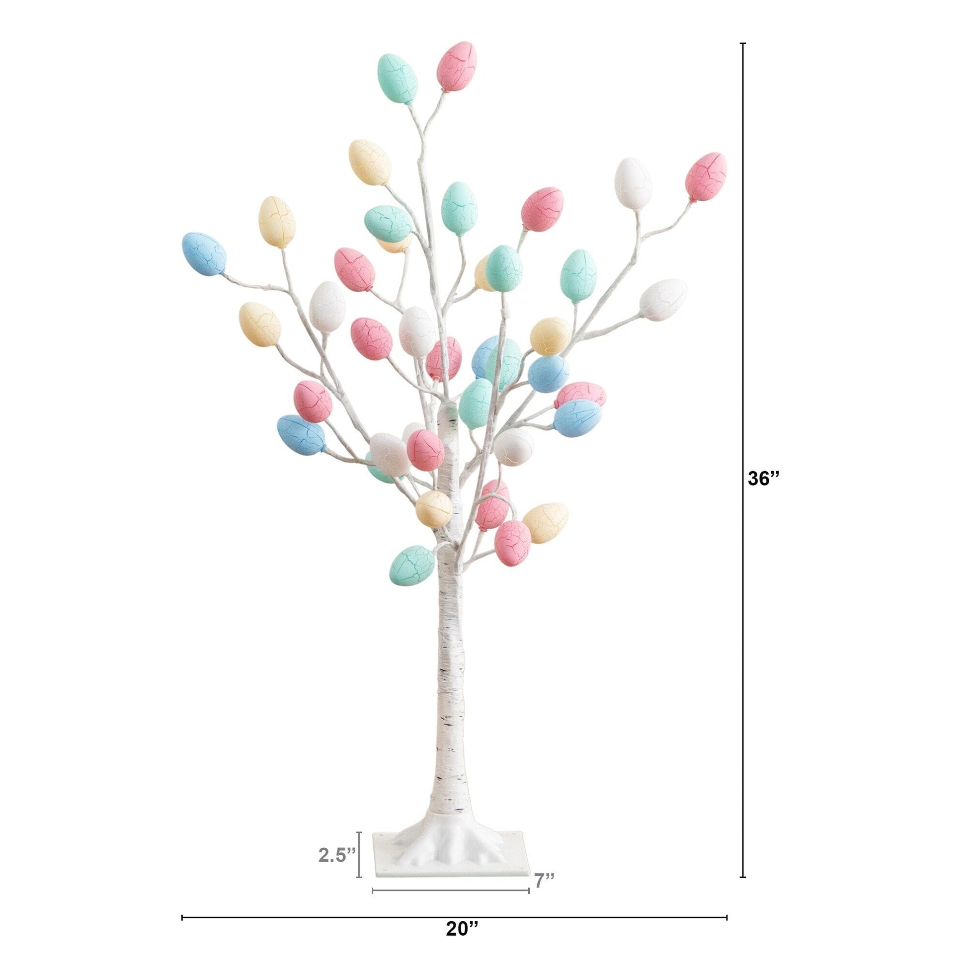3' Pre-Lit Easter Twig Tree by Nearly Natural with 40 pastel egg-shaped LED ornaments on Tampa Home & Garden Store