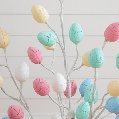 3' Nearly Natural pre-lit twig tree with pastel egg-shaped LED ornaments on branches on Tampa Home & Garden Store