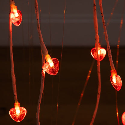 3ft Nearly Natural pre-lit Valentine's Day willow tree with 40 red heart-shaped LED lights on Tampa Home & Garden Store