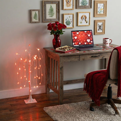 Tree by Nearly Natural 3' Pre-Lit Valentine's Day Willow with 40 heart-shaped LED lights on Tampa Home & Garden Store
