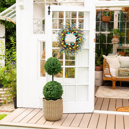 3' UV resistant artificial boxwood topiary with integrated ground stake indoor outdoor on Tampa Home & Garden Store