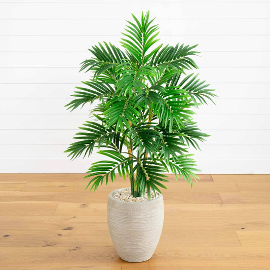 4’ Areca Artificial Palm Tree in Sand Colored Planter - Tampa Home & Garden Store