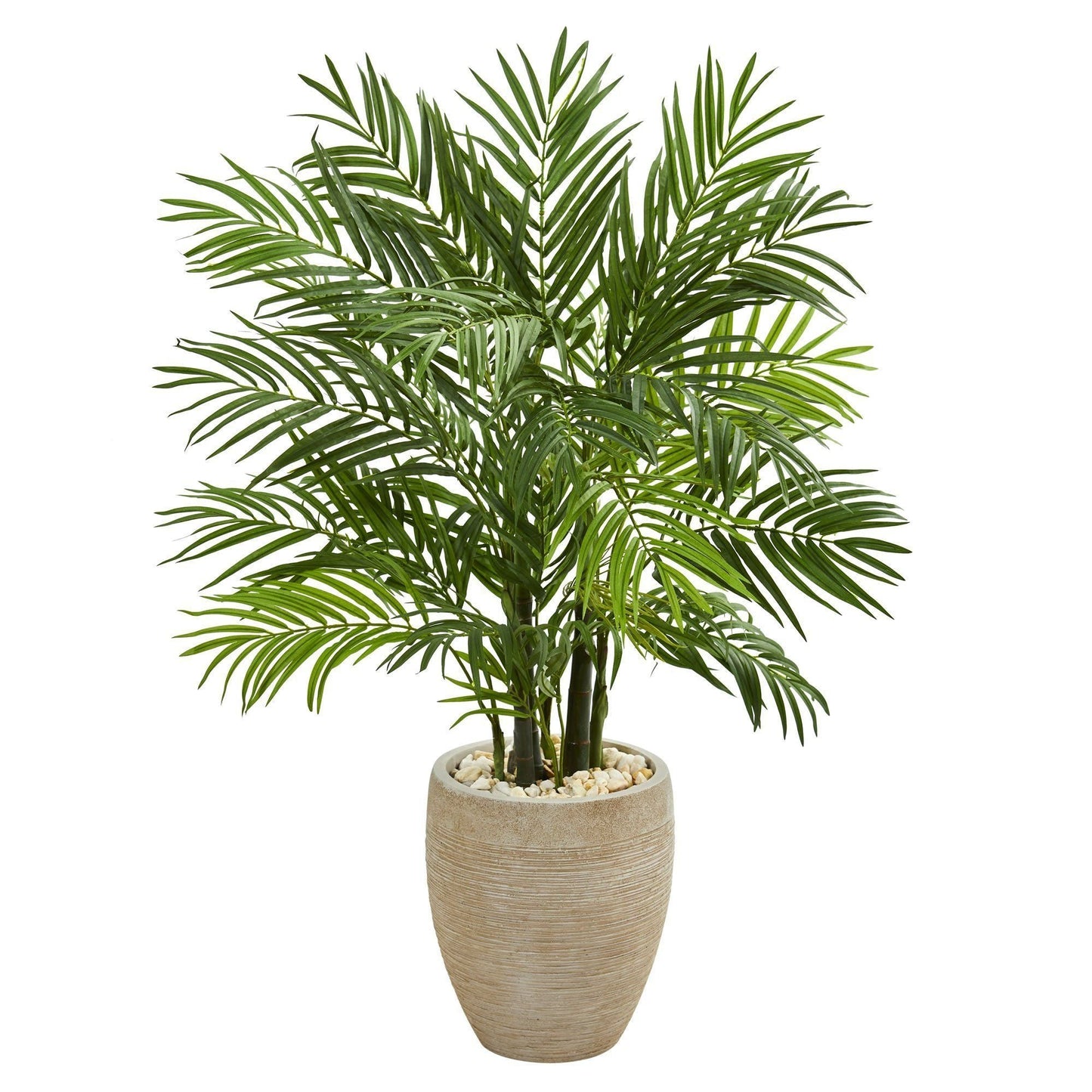 4 ft Areca Palm artificial tree in sand-colored planter by Nearly Natural on Tampa Home & Garden Store