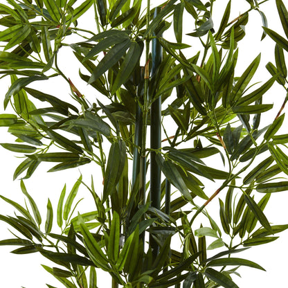 4 ft green bamboo artificial tree close-up with slender stalks and dense leaves on Tampa Home & Garden Store