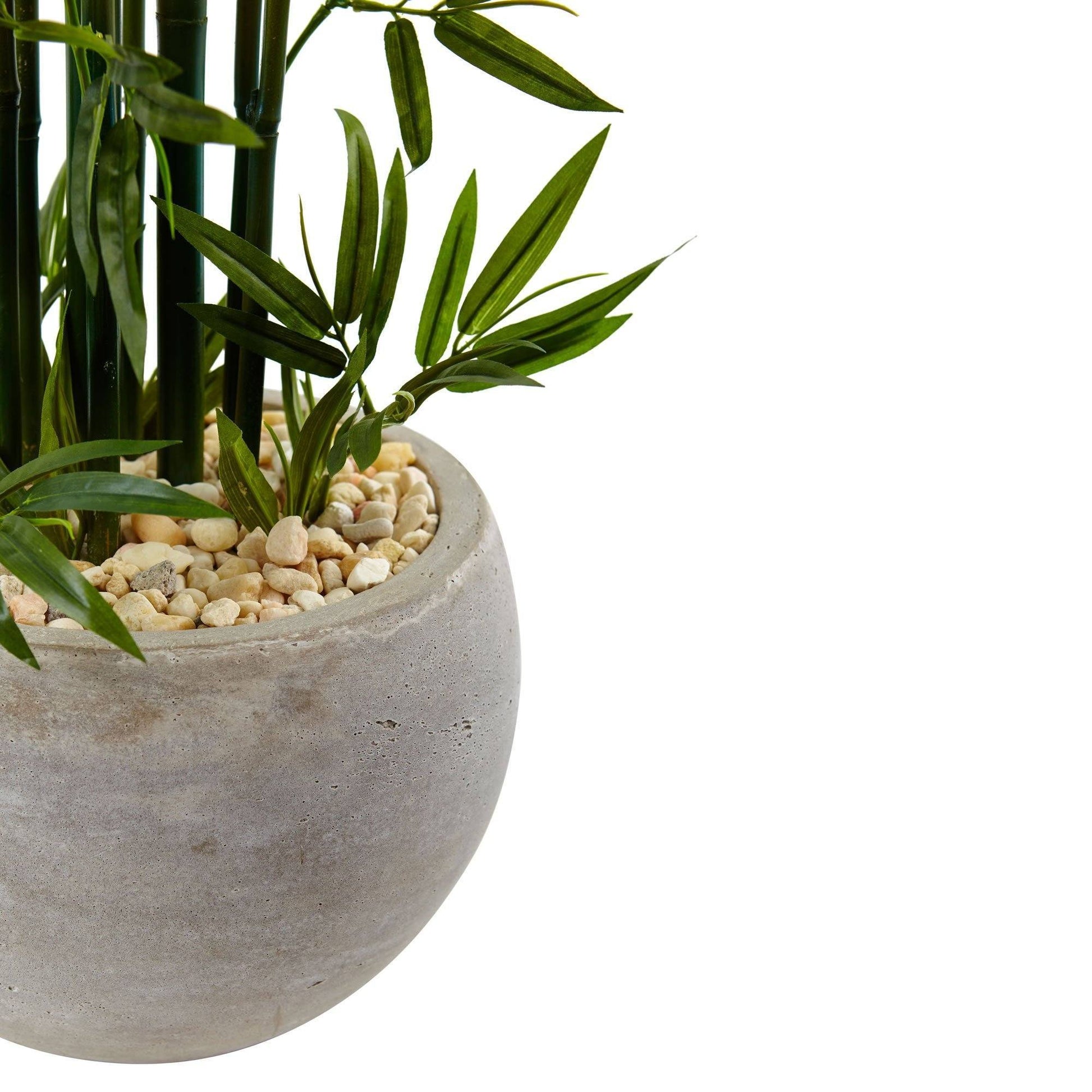 4 ft tall green bamboo artificial tree in a sand-colored bowl Nearly Natural on Tampa Home & Garden Store