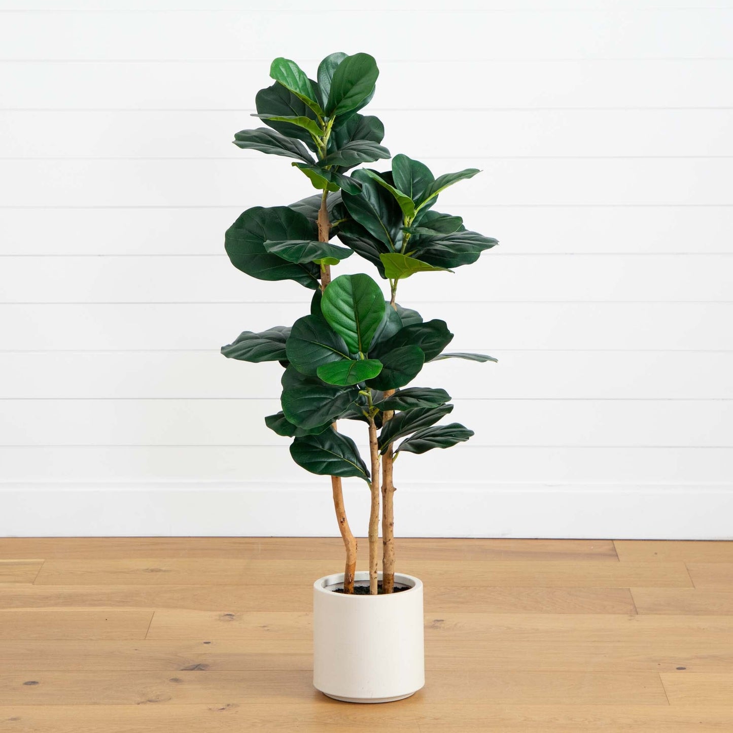 Árbol Artificial de Hoja de Violín de 1.2 m en Macetero Blanco Decorativo