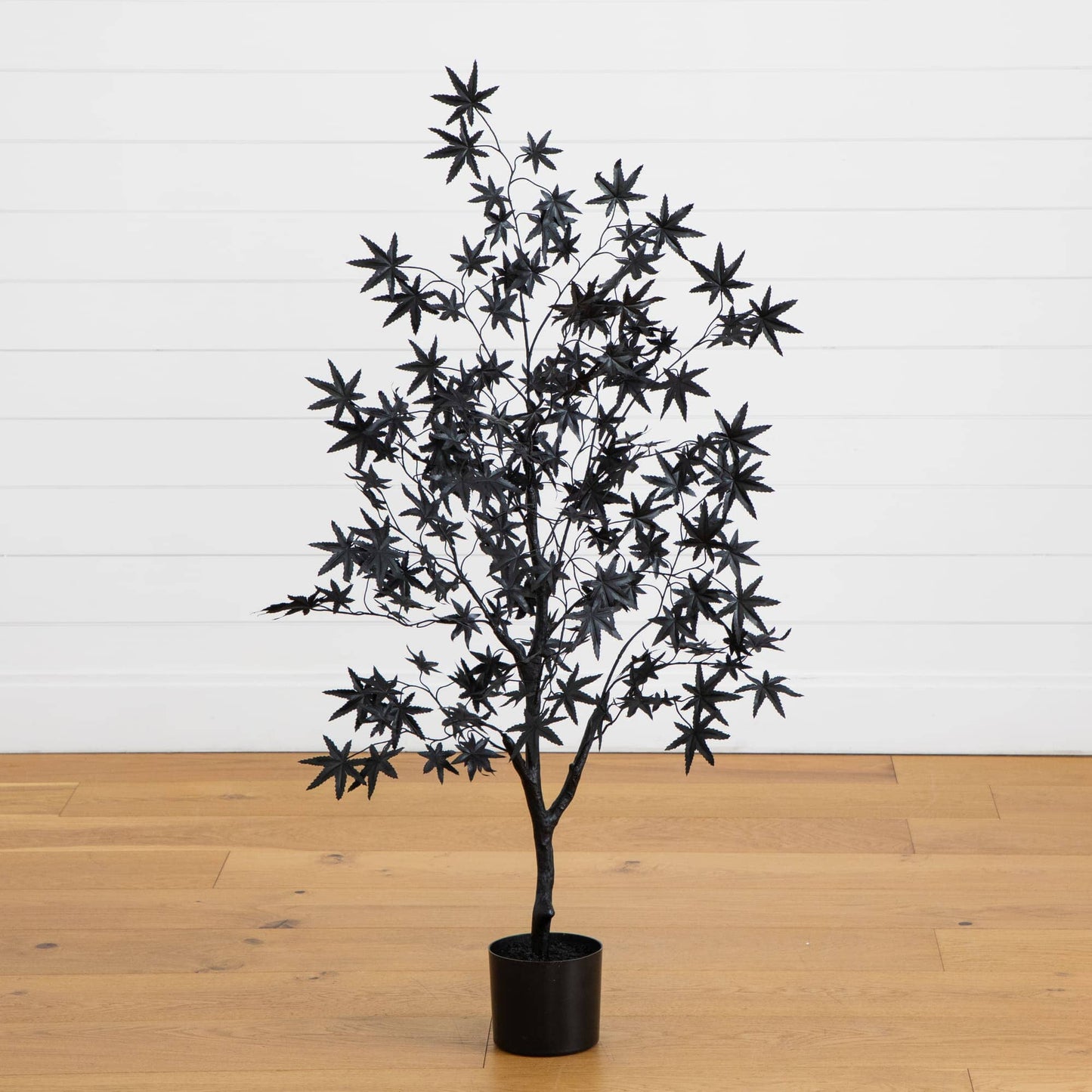 4' Artificial Halloween Eerie Black Maple Tree by Nearly Natural in a black pot on Tampa Home & Garden Store