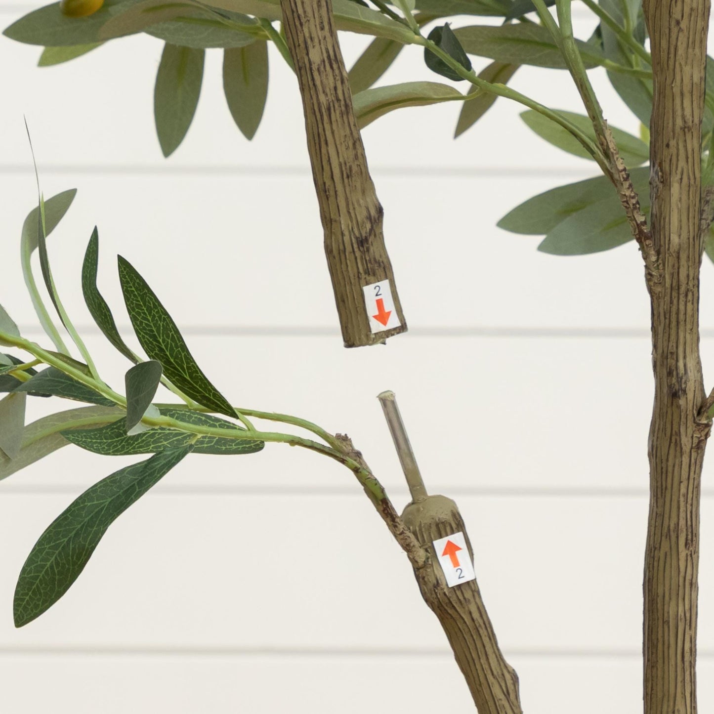 4 ft artificial olive tree in white decorative planter with green leaves by Nearly Natural on Tampa Home & Garden Store