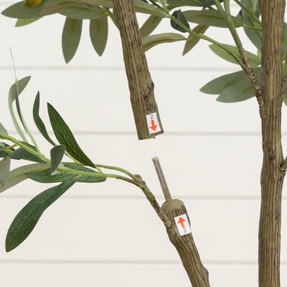 4 ft artificial olive tree in white decorative planter with green leaves by Nearly Natural on Tampa Home & Garden Store