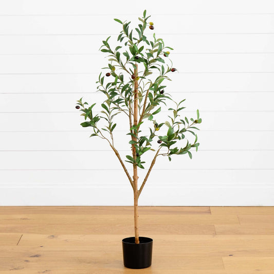 4’ Artificial Olive Tree with Natural Trunk - Tampa Home & Garden Store