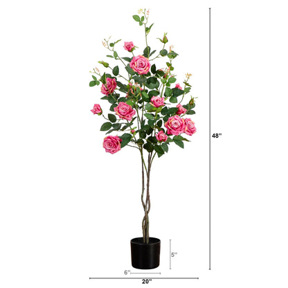 4 Foot Artificial Rose Tree For Home Decor