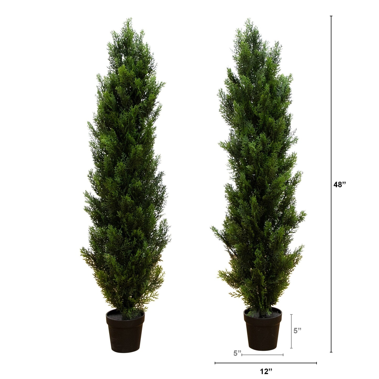 4 ft artificial topiary cedar trees set of 2 UV resistant indoor/outdoor Nearly Natural in pots on Tampa Home & Garden Store