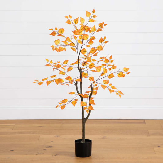 4' Autumn Birch Leaf Artificial Fall Tree - Tampa Home & Garden Store