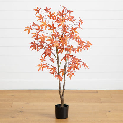 Artificial 4' Autumn Japanese Maple Tree with orange-red leaves on Tampa Home & Garden Store