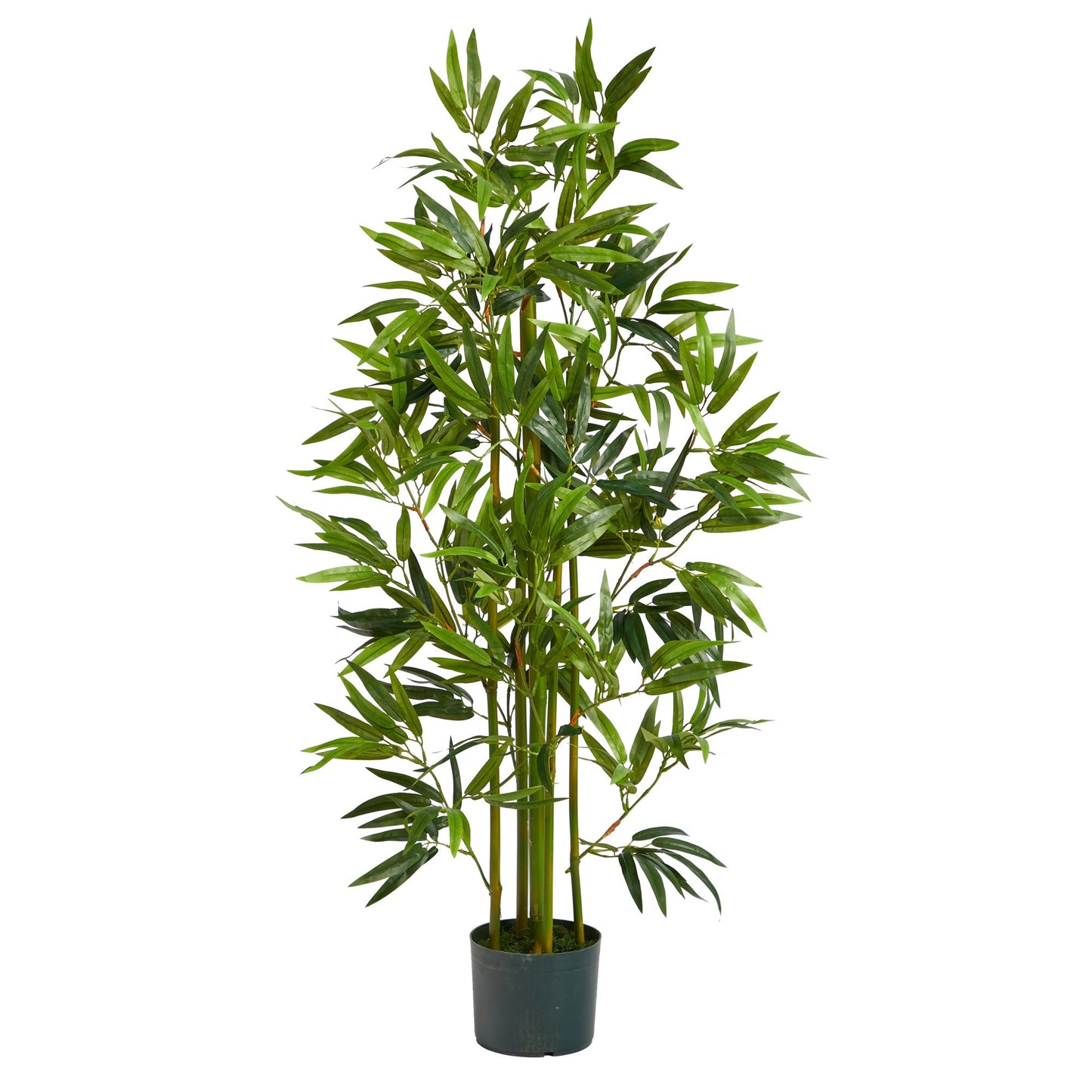 4 ft bamboo artificial tree by Nearly Natural with lush green leaves in a dark planter on Tampa Home & Garden Store