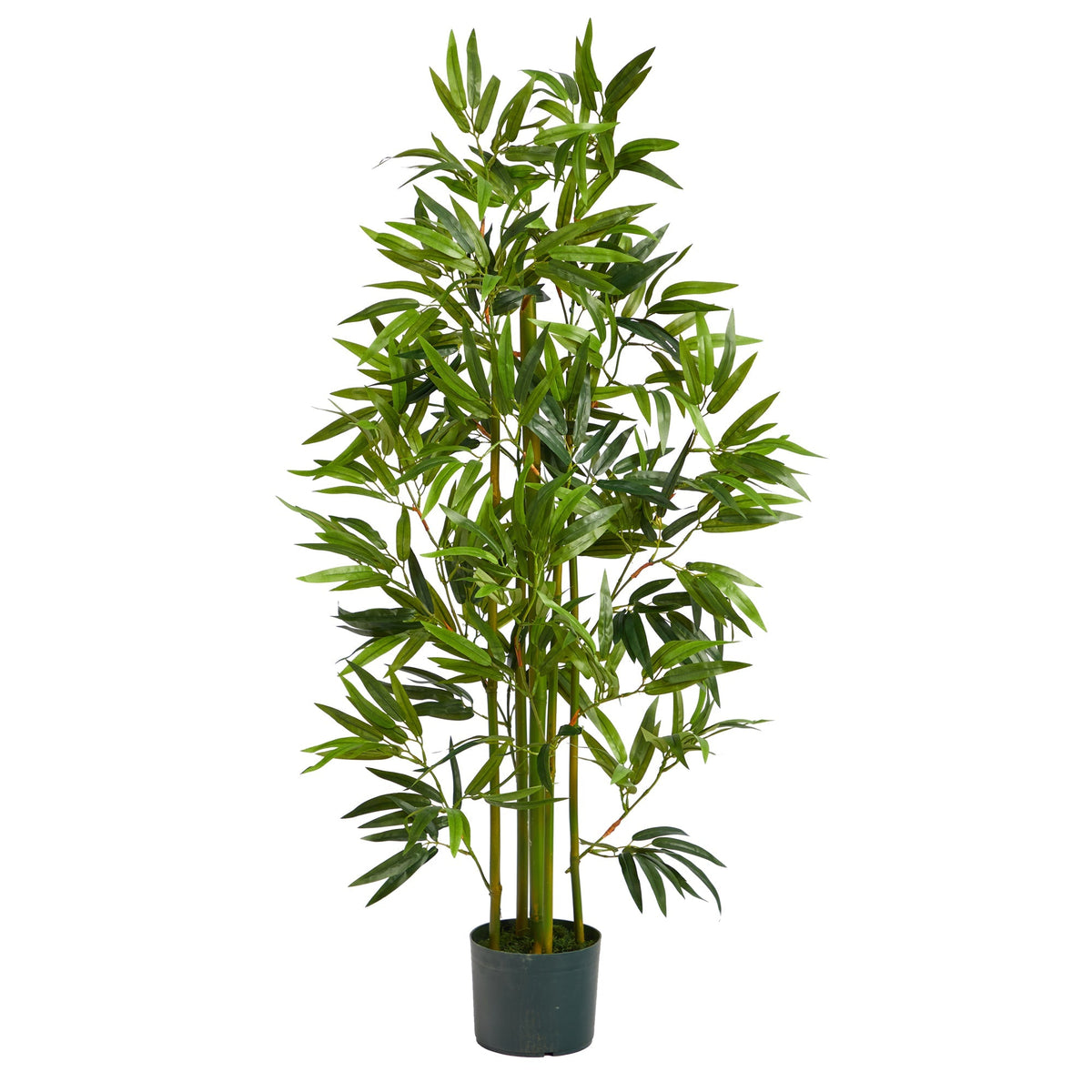 4 ft bamboo artificial tree by Nearly Natural with lush green leaves in a dark planter on Tampa Home & Garden Store