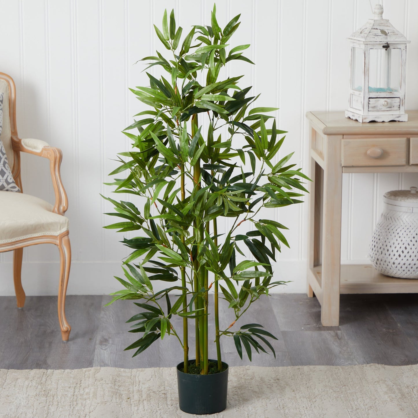 4’ Bamboo Artificial Tree by Nearly Natural with lush green leaves in a dark pot on Tampa Home & Garden Store