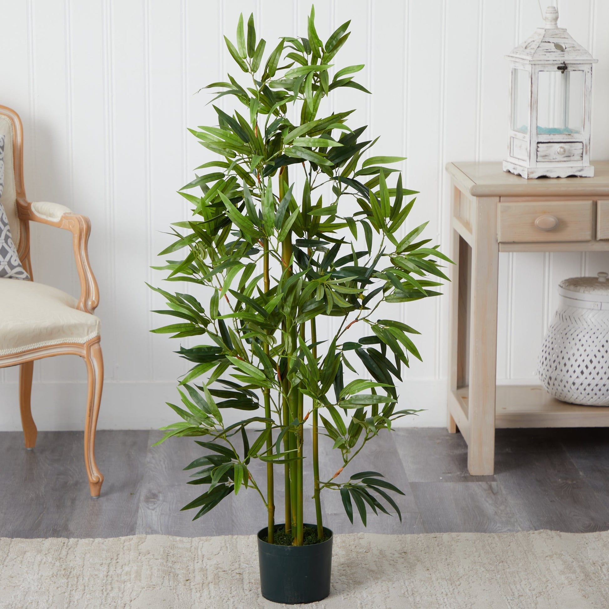 4’ Bamboo Artificial Tree by Nearly Natural with lush green leaves in a dark pot on Tampa Home & Garden Store