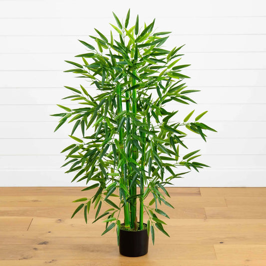 4 ft Bamboo Tree UV Resistant Indoor Outdoor in black pot Nearly Natural on Tampa Home & Garden Store