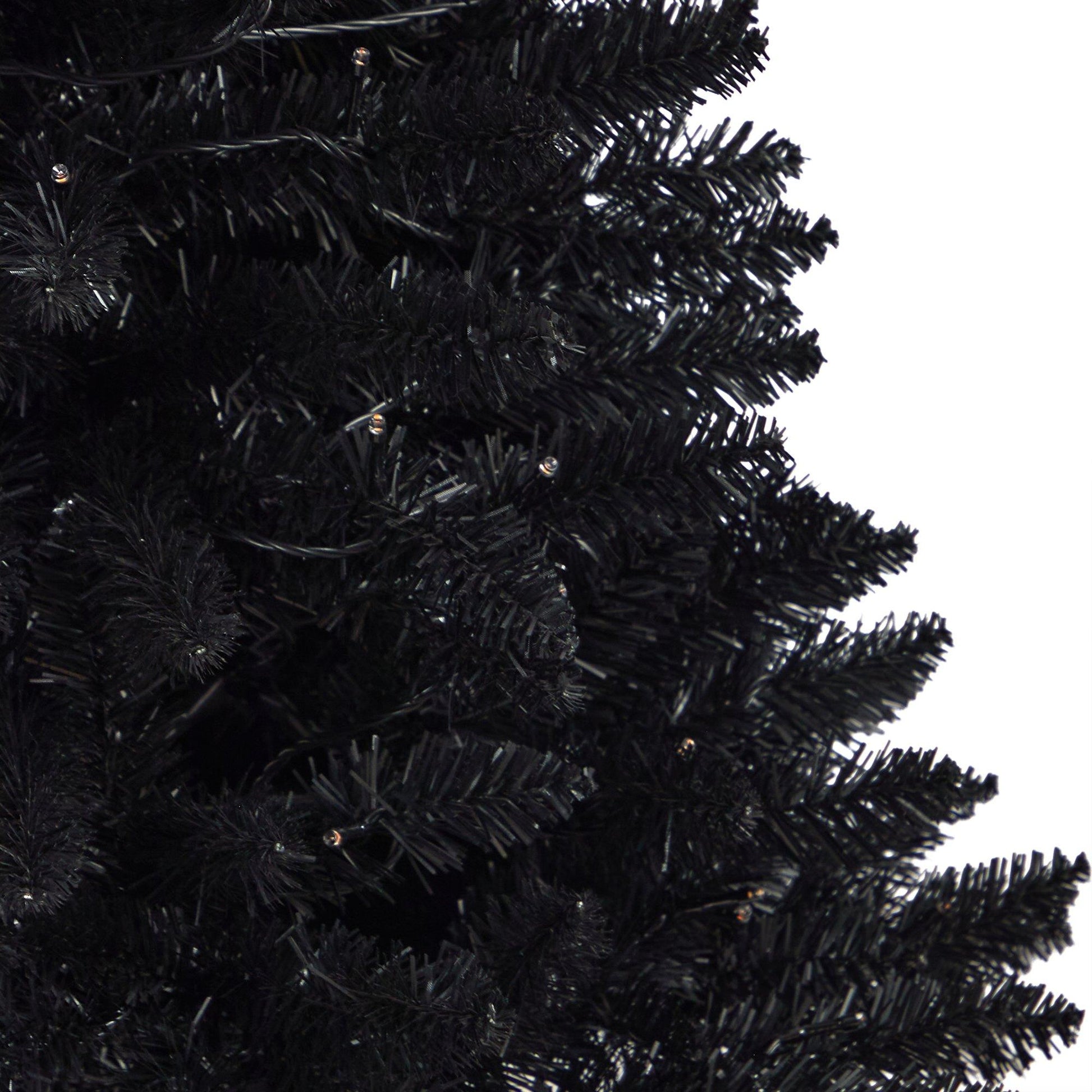 4’ Black Halloween artificial Christmas tree in urn with 100 orange LED lights by Nearly Natural on Tampa Home & Garden Store