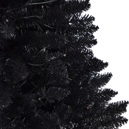 4’ Black Halloween artificial Christmas tree in urn with 100 orange LED lights by Nearly Natural on Tampa Home & Garden Store