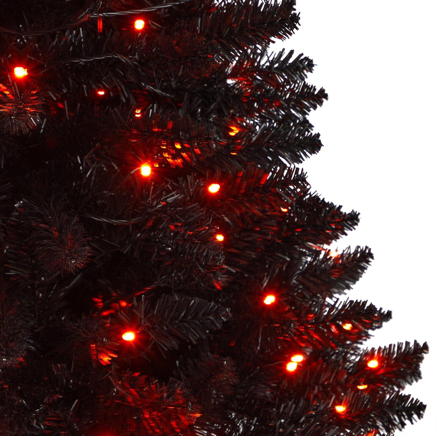 4 ft black Halloween artificial Christmas tree branches with orange LED lights, Nearly Natural on Tampa Home & Garden Store