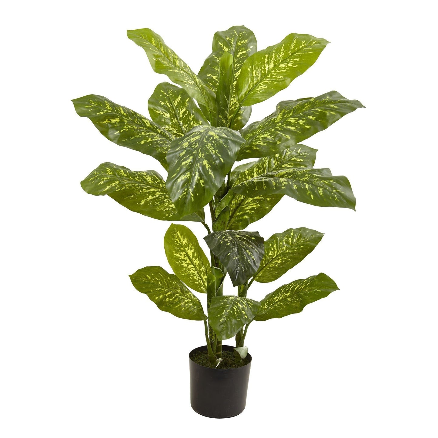 4 ft Dieffenbachia artificial plant by Nearly Natural with variegated leaves in pot on Tampa Home & Garden Store