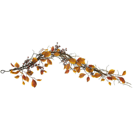 4’ Fall Foliage, Berries  and Twig Artificial Garland - Tampa Home & Garden Store