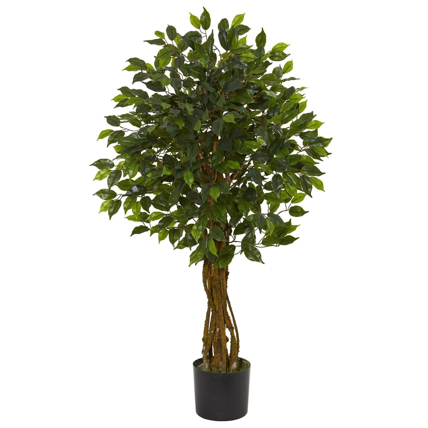 4ft ficus artificial tree by Nearly Natural with UV resistant indoor/outdoor in black planter on Tampa Home & Garden Store
